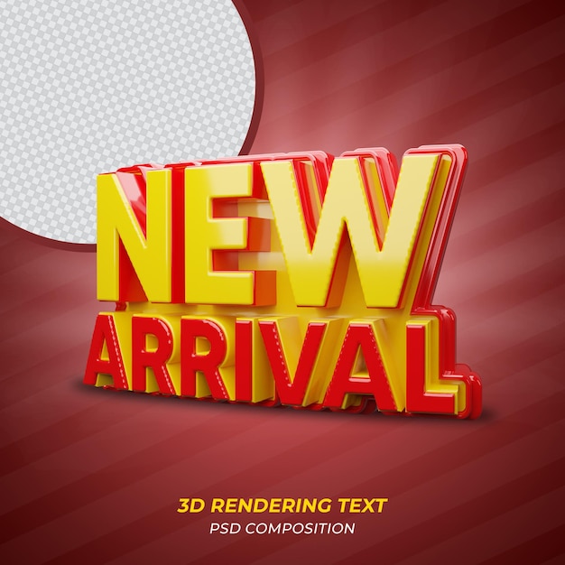 Nieuwe aankomst rode kleur 3d-rendering tekst