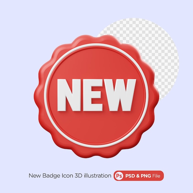 Nieuwe badge Icon 3D illustratie