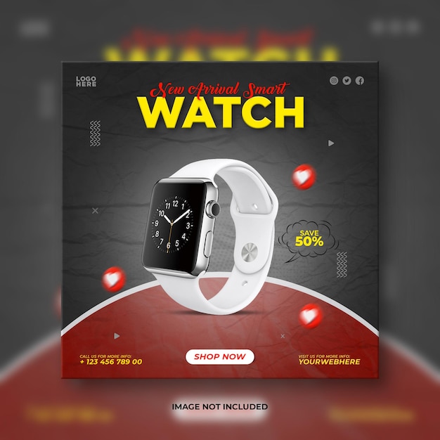 Nieuwe collectie smart watch social media bannerontwerp en instagram-postsjabloon