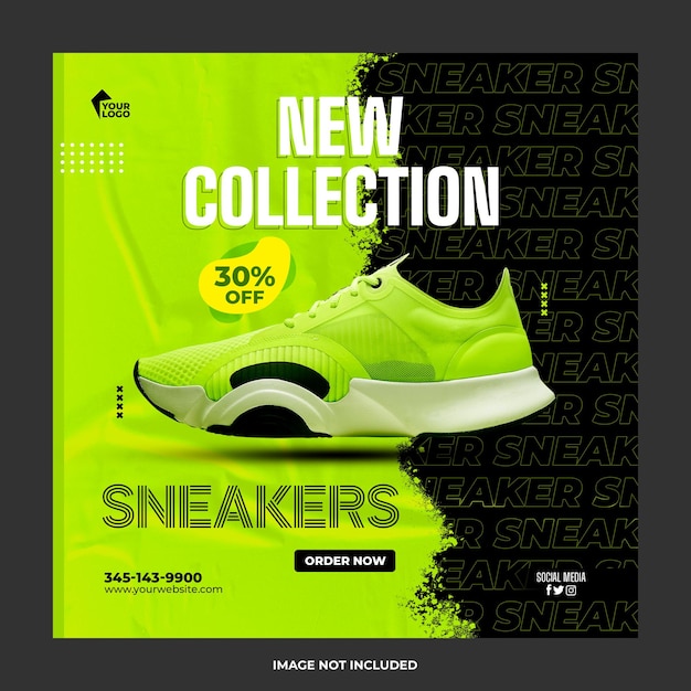 Nieuwe collectie sneakers social media postsjabloon 01