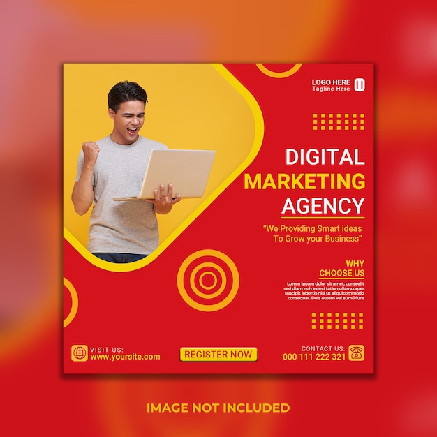 Nieuwe sociale media digitale marketing en instagram post design