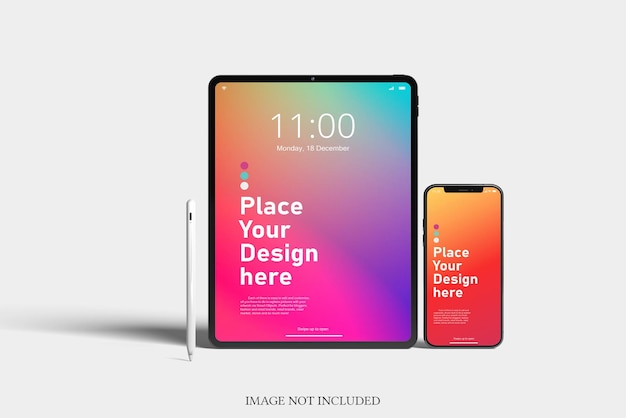 Nieuwe tablet en telefoon mockup