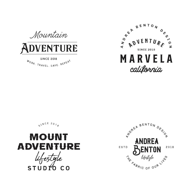 Nieuwe vintage badges en logo's PSD