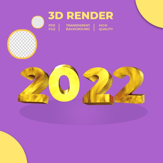 Nieuwjaar 2022 met 3d render