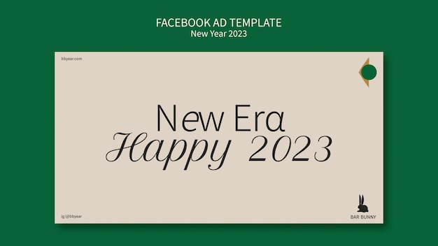 PSD nieuwjaar 2023 facebook sjabloon