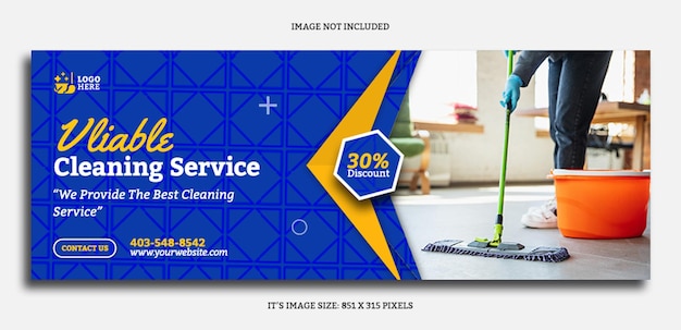 PSD niezawodna usługa sprzątania domu szablon projektu okładki facebooka