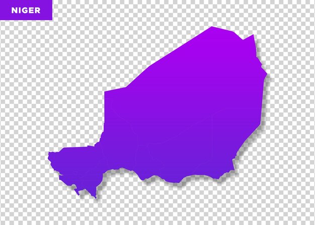 PSD mappa di colore viola del niger su sfondo trasparente