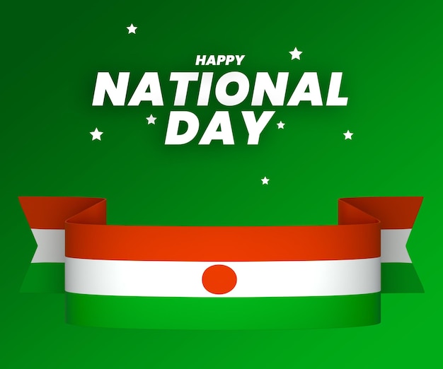 PSD niger vlag element ontwerp nationale onafhankelijkheidsdag banner lint psd