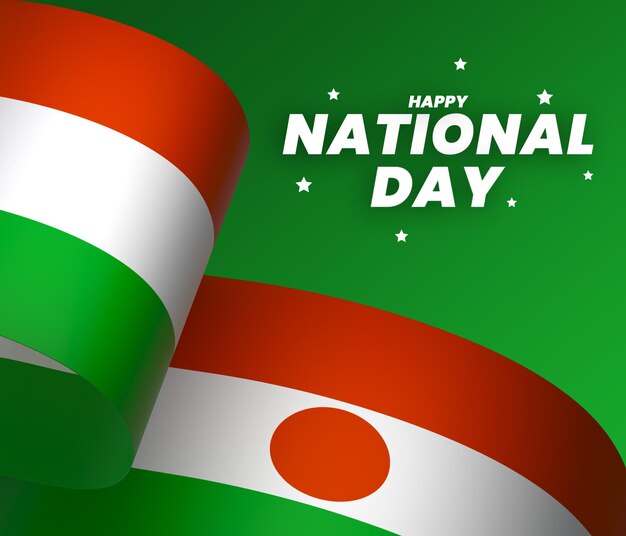 PSD niger vlag element ontwerp nationale onafhankelijkheidsdag banner lint psd