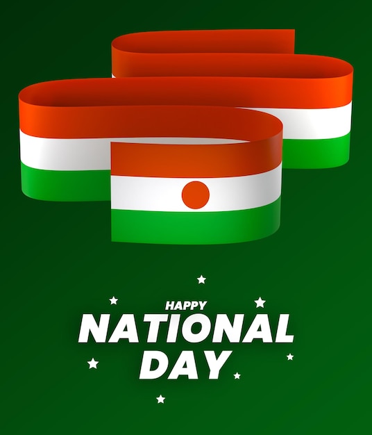 PSD niger vlag element ontwerp nationale onafhankelijkheidsdag banner lint psd