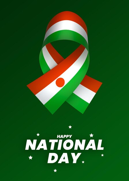 PSD niger vlag element ontwerp nationale onafhankelijkheidsdag banner lint psd