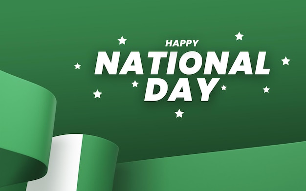 PSD nigeria flag design national independence day banner editable text and background