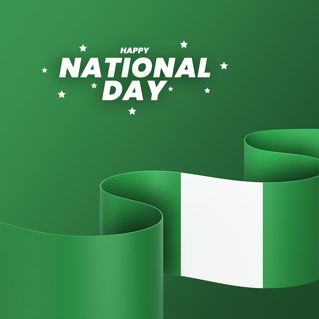 Bandiera della nigeria design banner del giorno dell'indipendenza nazionale testo modificabile e sfondo