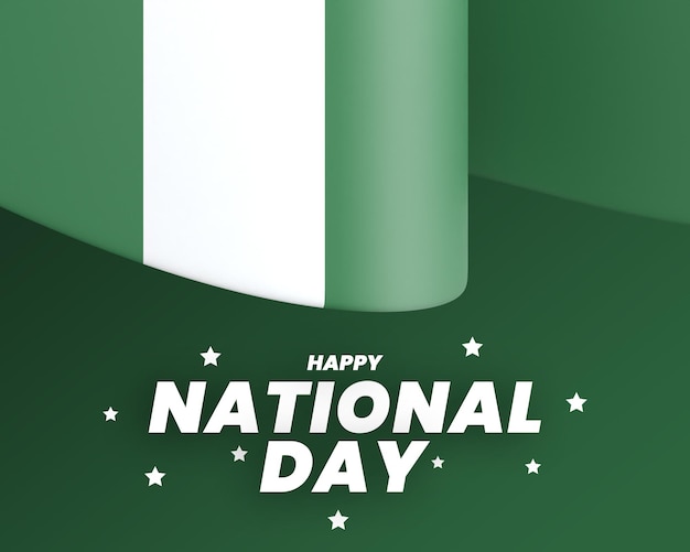 PSD nigeria flag design template independence national day editable text and background