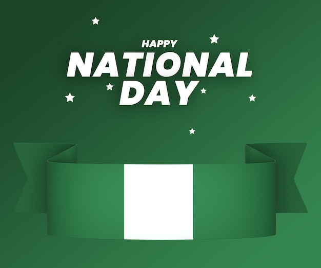 Nigeria flag element design national independence day banner ribbon psd