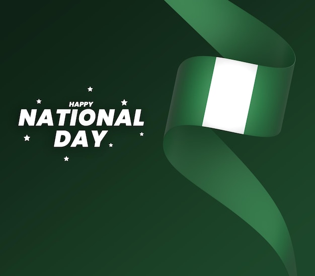 PSD nigeria flag element design national independence day banner ribbon psd