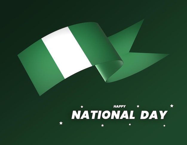 Nigeria flag element design national independence day banner ribbon psd