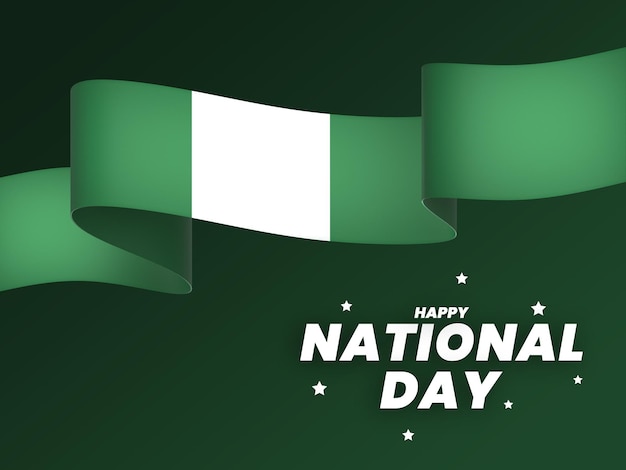 Nigeria flag element design national independence day banner ribbon psd