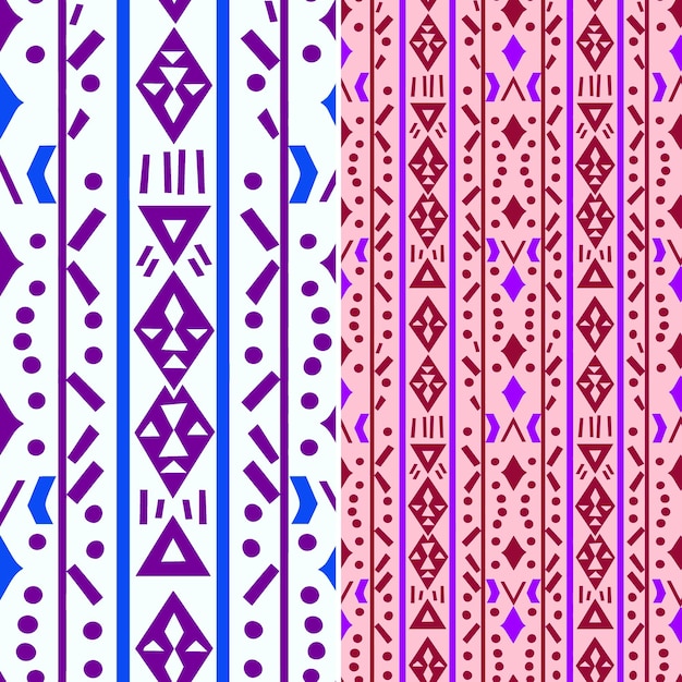 Nigerianske tuareg-mønstre med geometriske former, linjer og Cur PNG traditionelle abstrakte designs