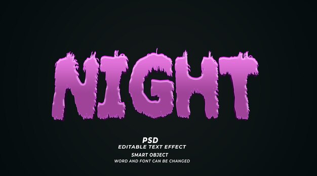 Night 3d Editable Text Effect Photoshop PSD Style