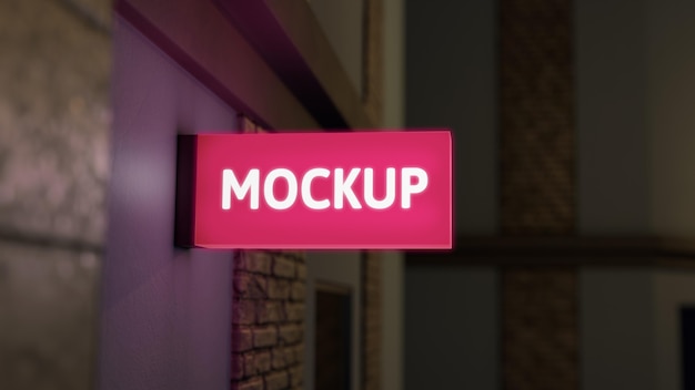 night business sign mock-up