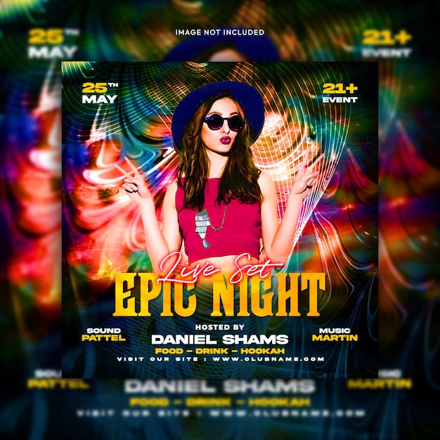 PSD night club dj party flyer event poster