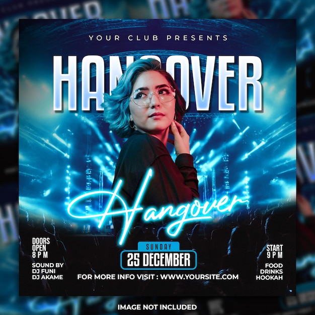 Night club flyer social media post