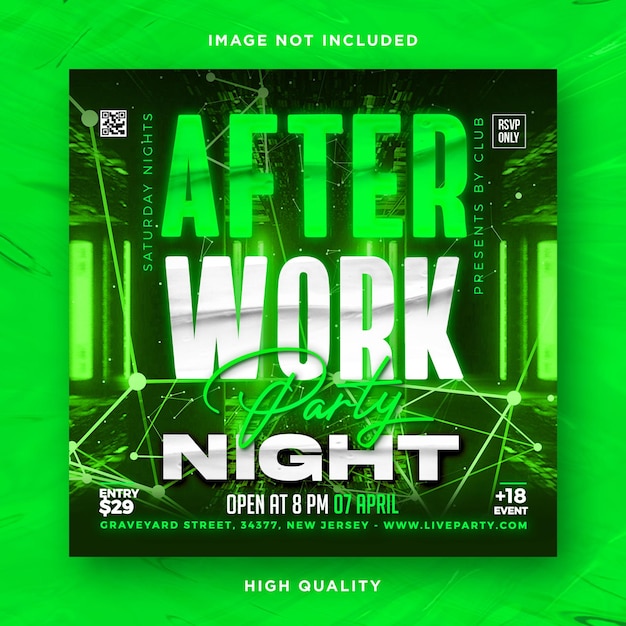 PSD night club flyer template design