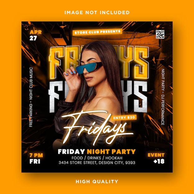 Night club flyer template design