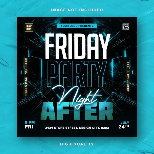 PSD night club flyer template design