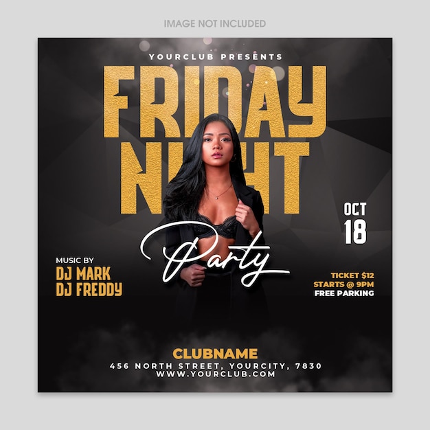 PSD night club flyer template