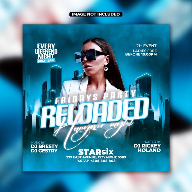 PSD night club flyer template