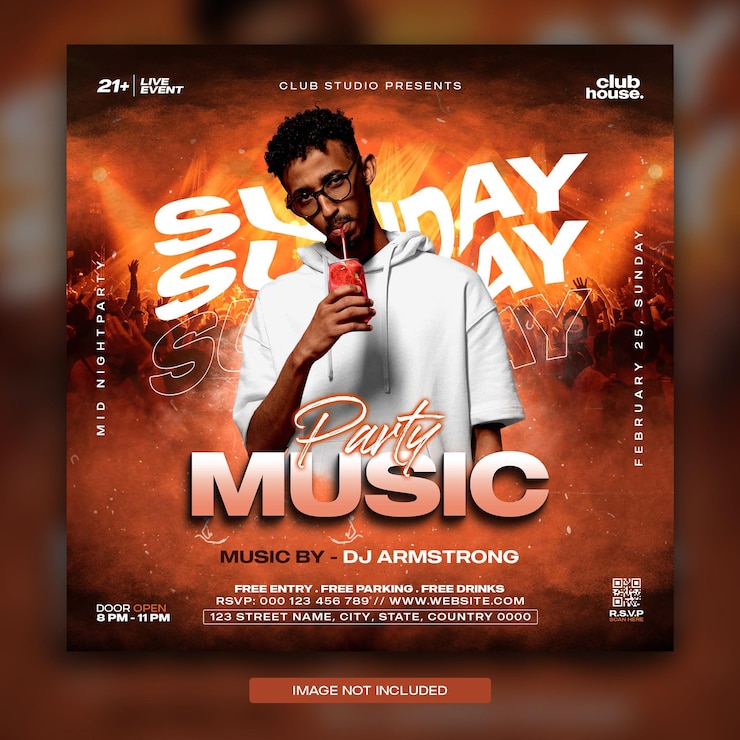 PSD night club flyer web banner