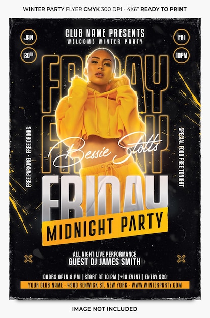 PSD night club friday party flyer template