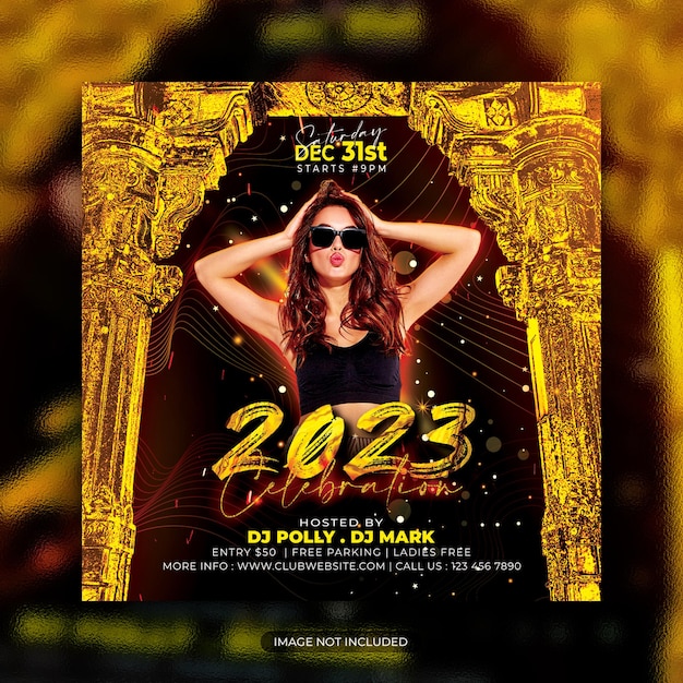 PSD night club music dj party flyer social media post and web banner