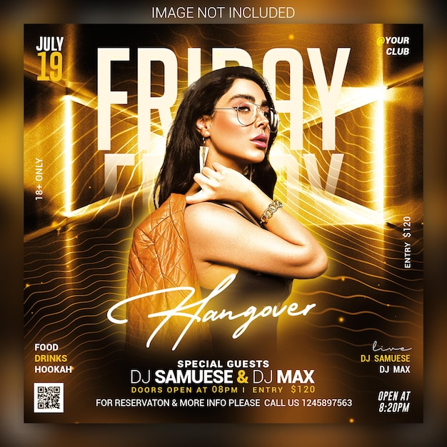 Night Club Party Flyer Event Template And Party Posters