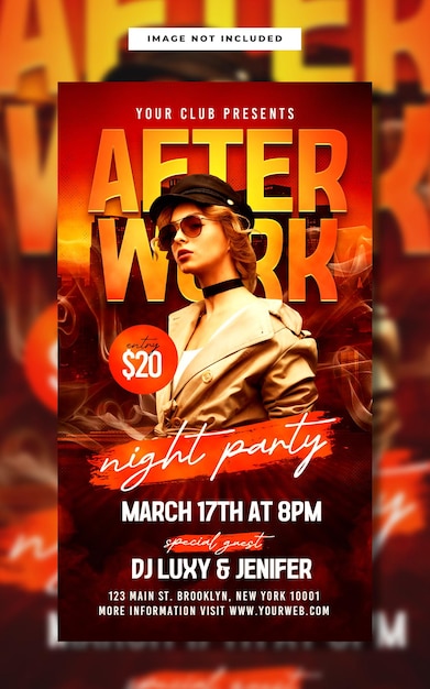 Night club party flyer instagram story template