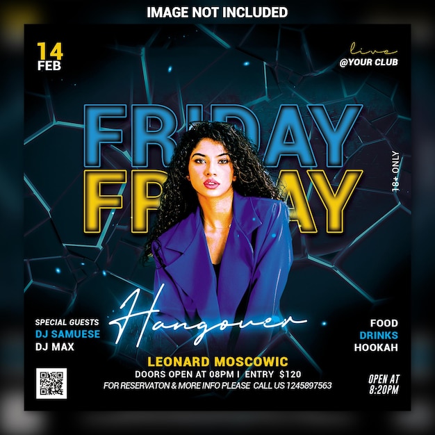 Night club party flyer social media post en webbannersjabloon psd