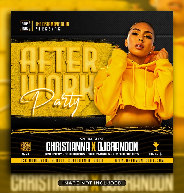 Night club party flyer social media post and web banner