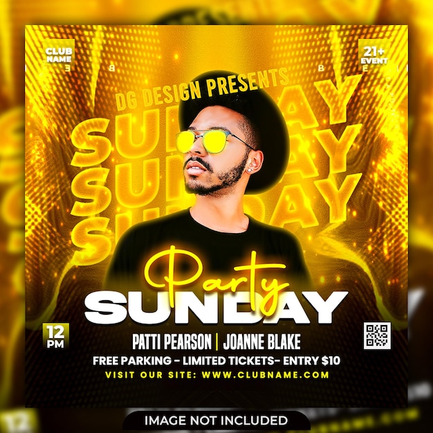 PSD night club party flyer social media post