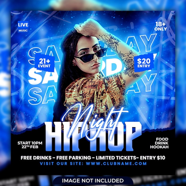 Night club party flyer social media post