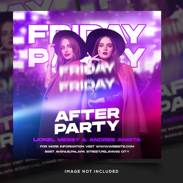 Night club party flyer social media post