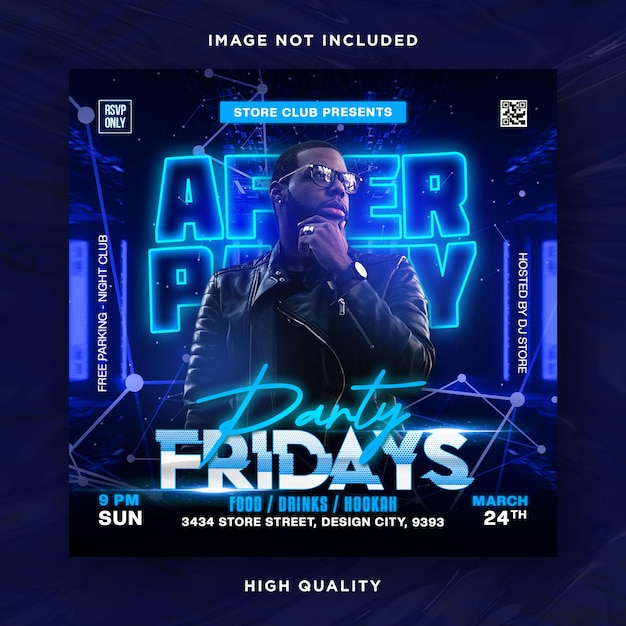 Night club party flyer template design