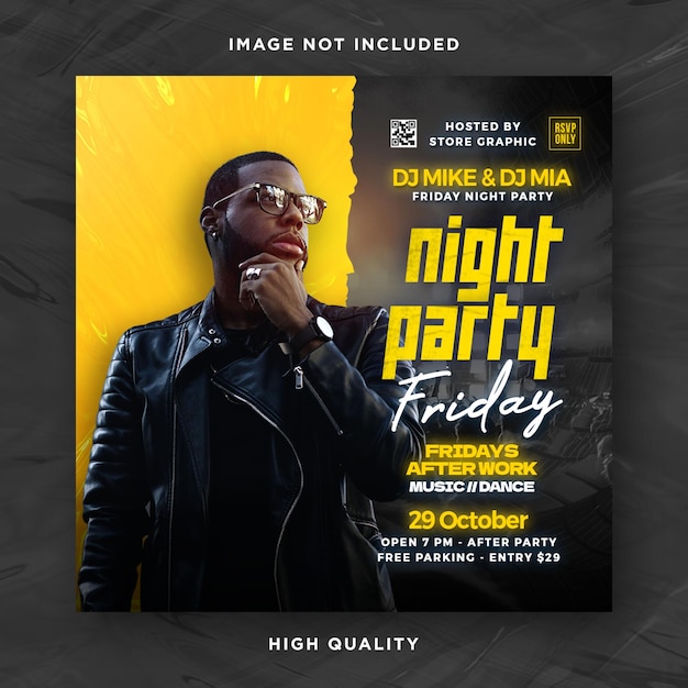 Night club party flyer template design