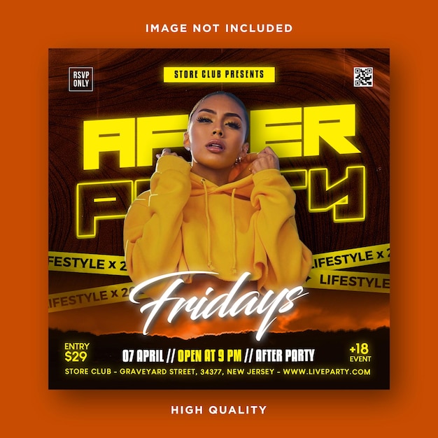 Night club party flyer template design