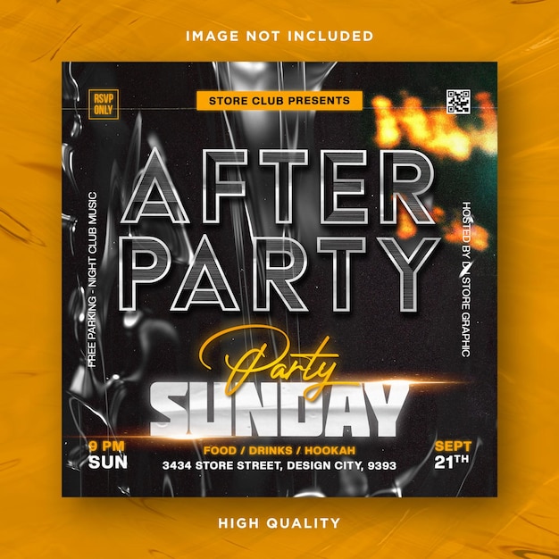 PSD night club party flyer template design