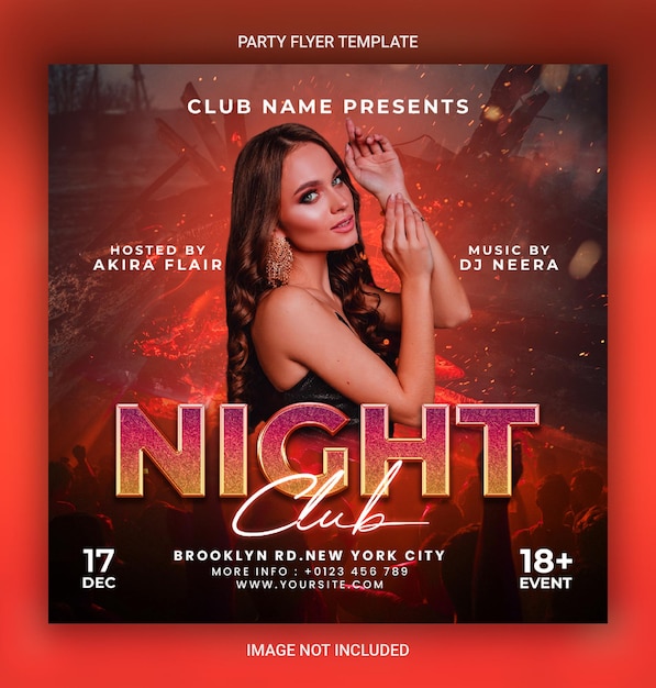 Night Club Party Flyer Template and Design