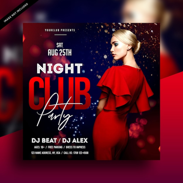 PSD night club party flyer template