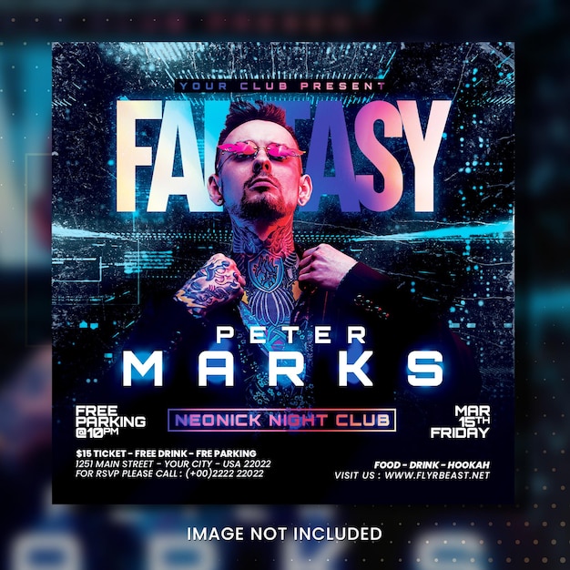 Night club party flyer template