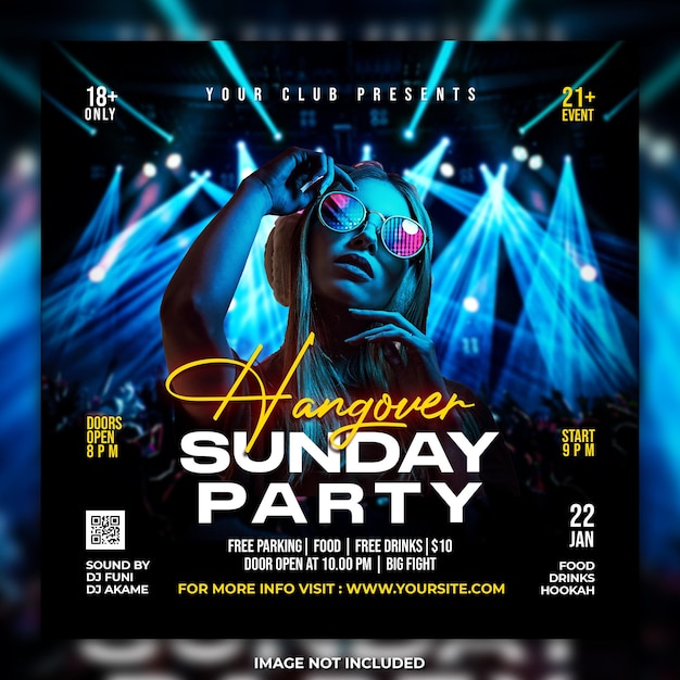 Night club party flyer template